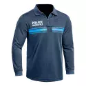 Polo Manches Longues Police Municipale P.M. One Bleu