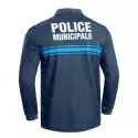 Polo Manches Longues Police Municipale P.M. One Bleu