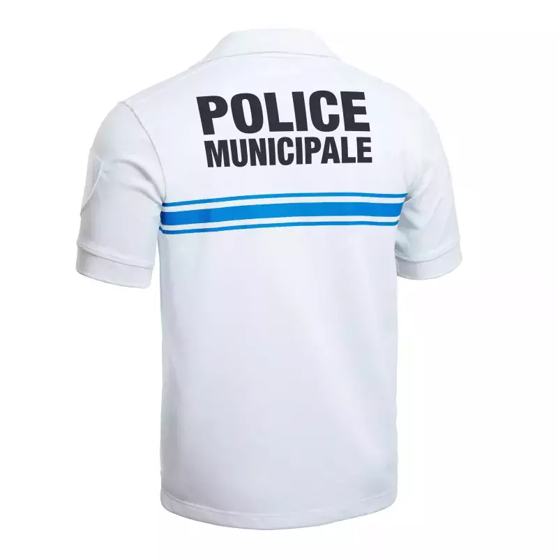 Polo Manches Courtes Police Municipale P.M. One Blanc