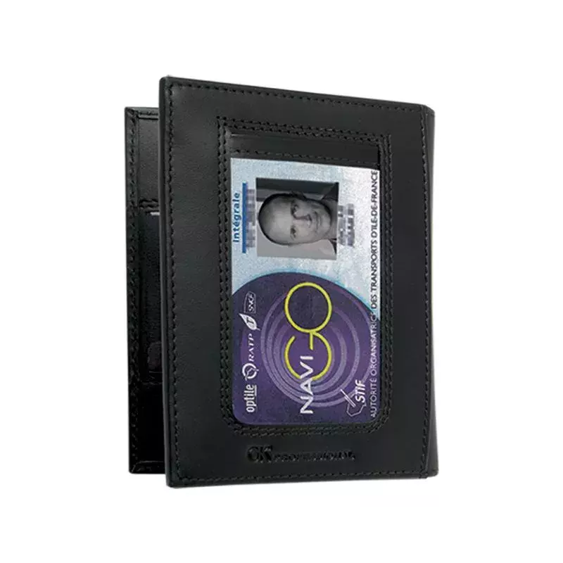 Porte-Cartes 2 volets Horizontal + Emplacement Médaille Noir - GK PRO