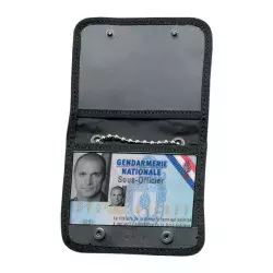Porte-badge/carte d'identité tactique avec tour de cou, noir