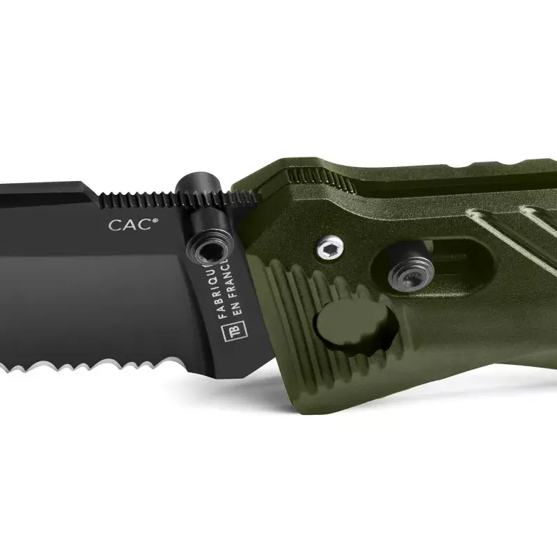 Couteau de Poche C.A.C.® Serration PA6 Kaki - TB Outdoor