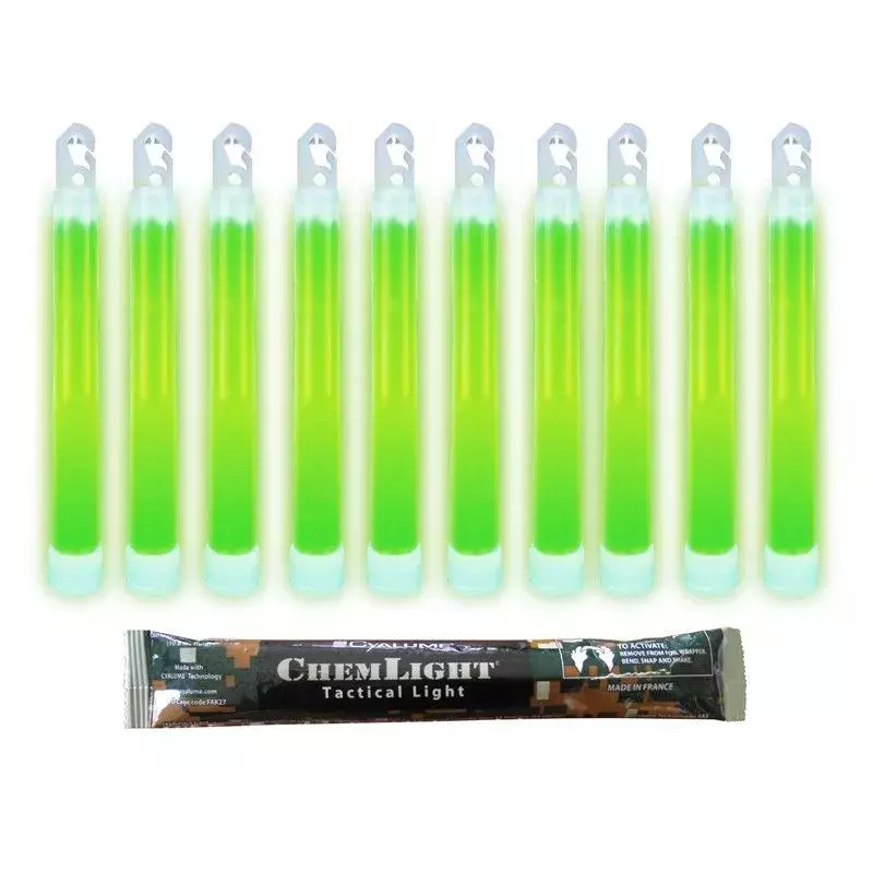 10 Bâtons Lumineux ChemLight® 6" Vert