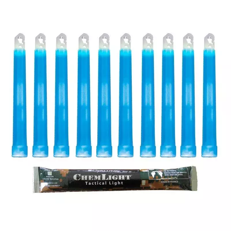 10 Bâtons Lumineux ChemLight® 6" Bleu