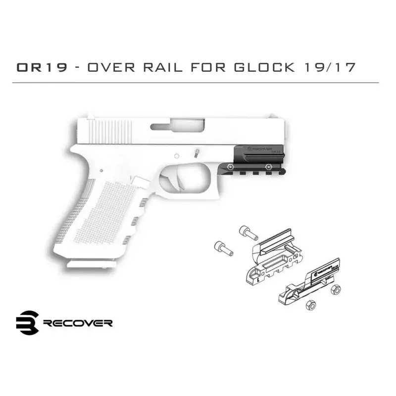 Over Rail Picatinny OR19 pour Glock 17 & 19 Génération 3-5