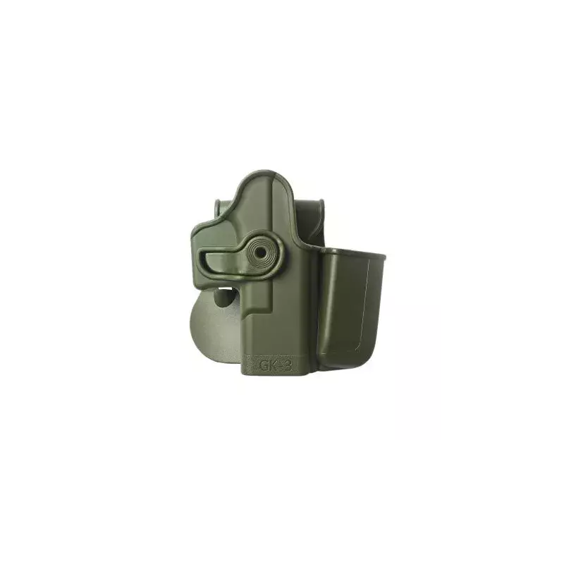 Holster Rigide LV2 Porte-Chargeur Intégré Glock Droitier Olive Drab