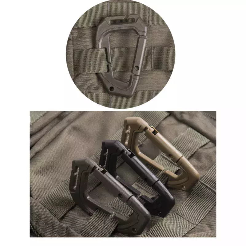 2 Mousquetons Tactiques MOLLE Noirs - MIL-TEC