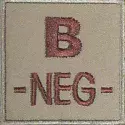 Patch Groupe Sanguin Brodé B NEG