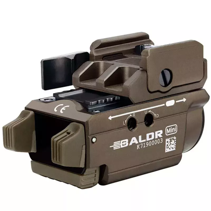 Lampe Tactique Tan Baldr Mini 600 Lumens + Laser Vert - Olight