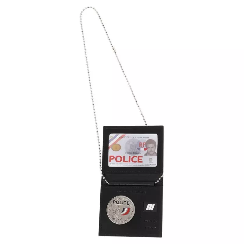 Porte-carte 2 volets emplacements grade et médaille avec chaine GK Pro