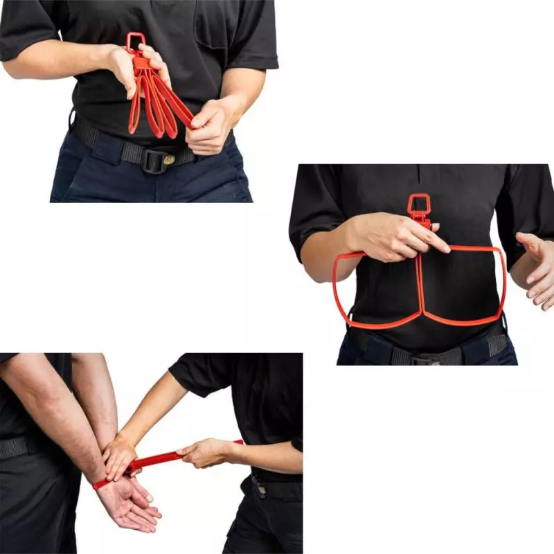 Menottes d'entrainement réutilisables TRI-FOLD rouges x10 - ASP