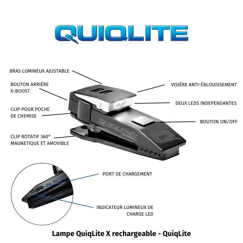 Lampe QuiqLite X Rechargeable blanc/blanc - Quiqlite