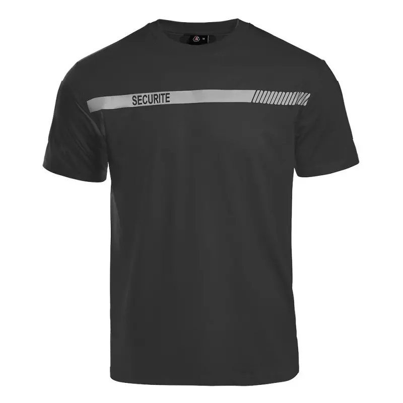 T-shirt noir professionnel marquage SECURITE SECU-ONE A10 Equipment