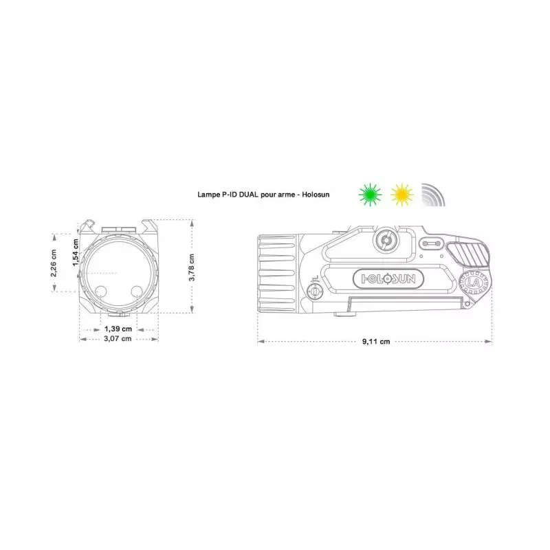 Lampe et laser PID DUAL - Holosun