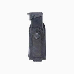 GK Pro Porte Chargeur Simple Noir - Rabat Bouton Pression, Ceinture Sécurité