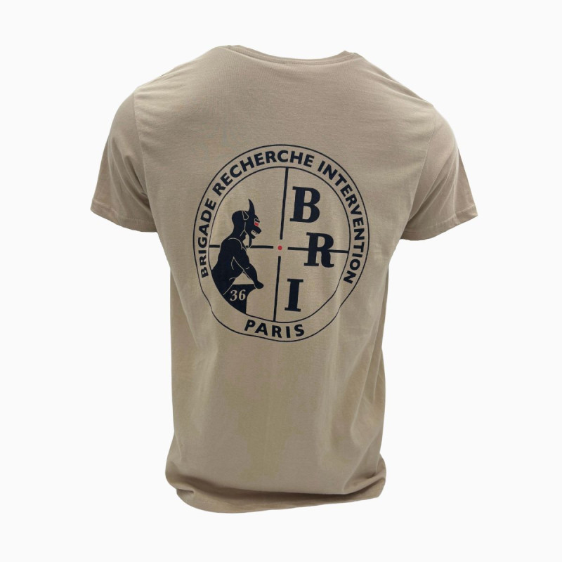 T-shirt BRI classique Gris foncé marquage noir - Amicale BRI Paris