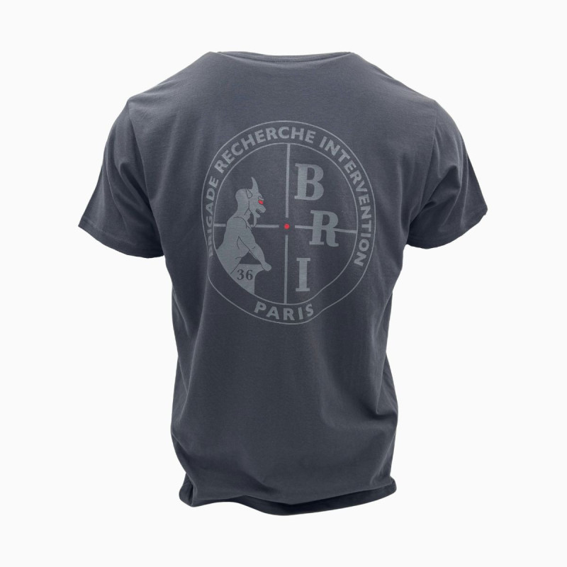 T-shirt BRI classique Gris foncé marquage Gris - Amicale BRI Paris