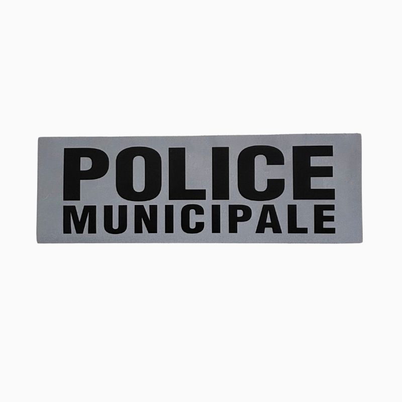 Bandeau rétro-réfléchissant Police Municipale – Fond gris - Velcro