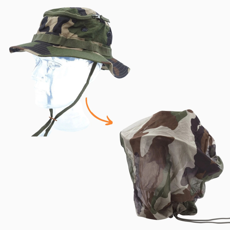 Chapeau jungle déperlant avec moustiquaire intégrée - Opex