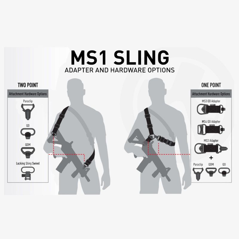 Embout QD MS3 Magpul — Conversion 1↔2 points pour sangle MS1.