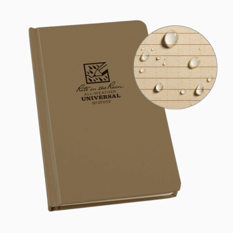 Carnet relié imperméable 12×19 cm rigide – Rite in the Rain 970TF
