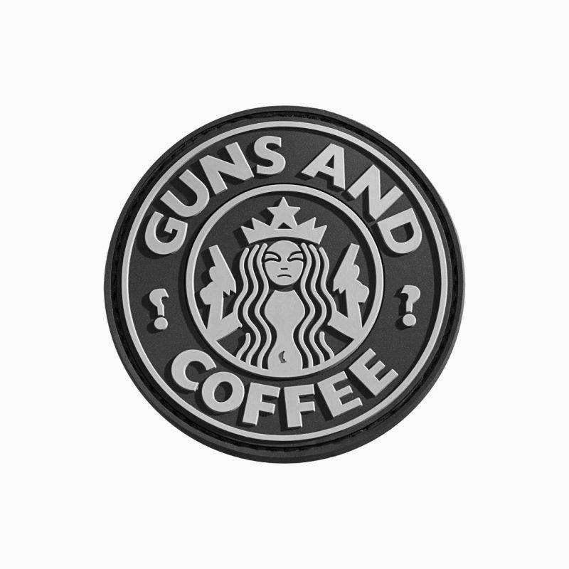 Guns and Coffee – Moral patch PVC velcro | Jacket To Go