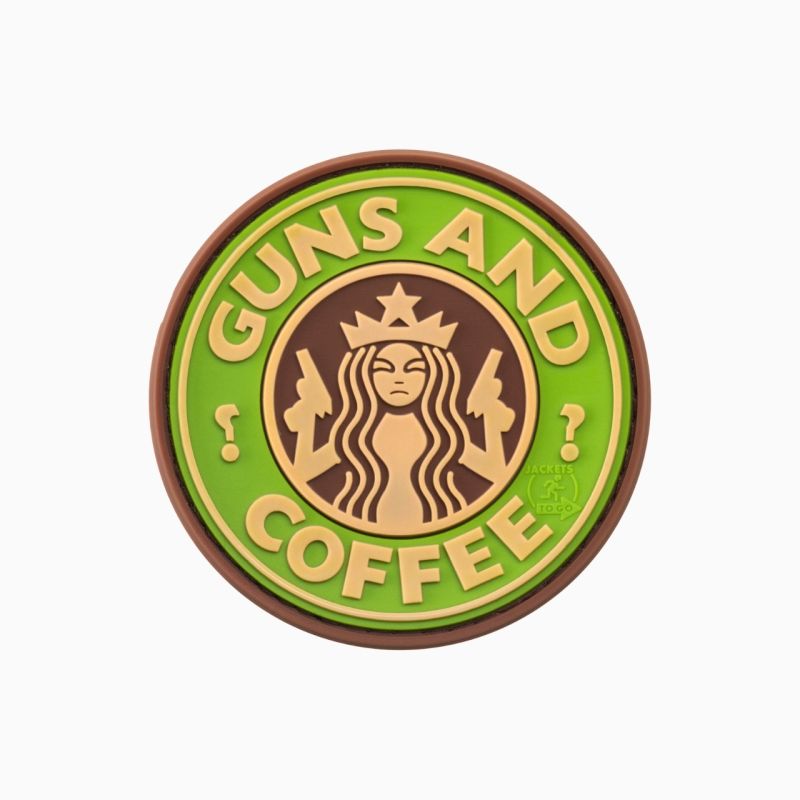 Guns and Coffee – Moral patch PVC velcro | Jacket To Go