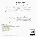 Couteau Monobloc Impact 127 TB Outdoor – léger tactique