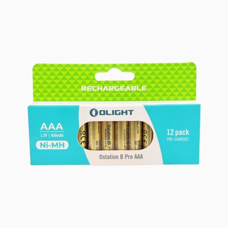 Piles AAA rechargeables Olight 950mAh Ni-MH pack x12