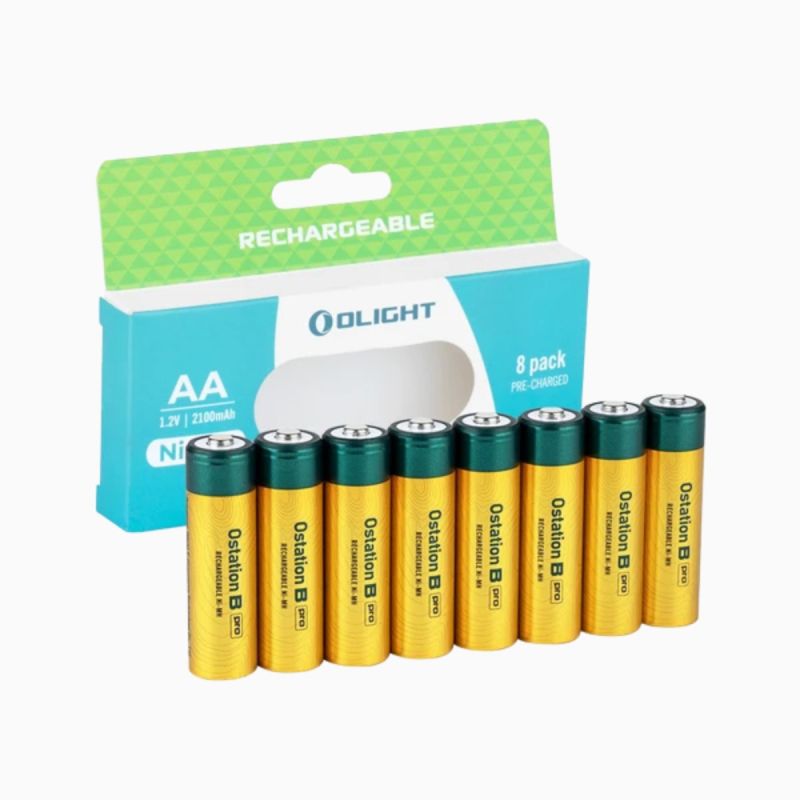 Piles AA rechargeables Olight 2100mAh Ni-MH pack x8