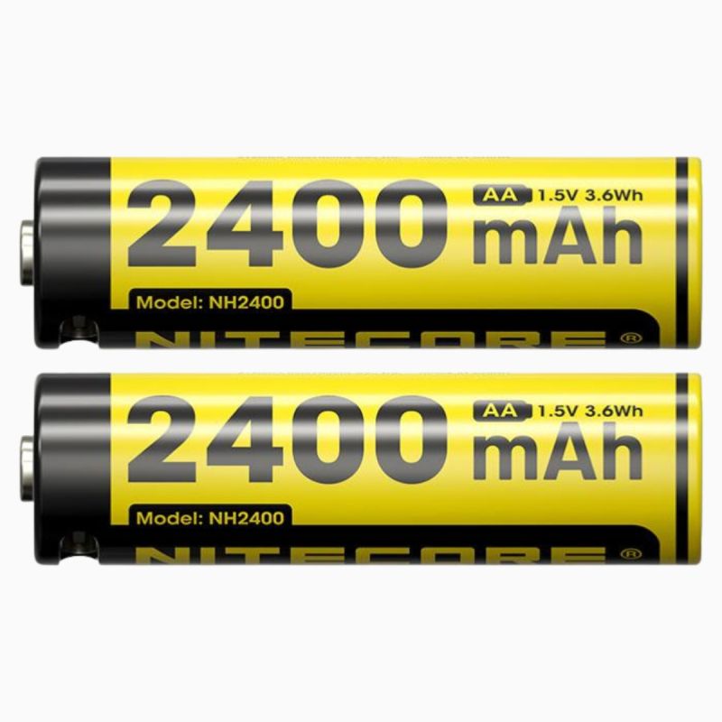 Pack de 2 piles AA Nitecore NH2400DUAL – 2 400 mAh – USB-C