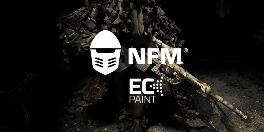Arme longue camouflée avec les bombes de peinture aérosols EC Paint.